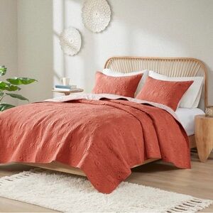 Ink+Ivy Kandula Full/Queen Size Quilt Bedding Set - Dark Orange , Quilted